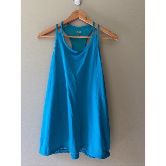 Avia Tops - Athletic Gym Sporty Avia Tank Top Large Blue Double Strap Racerback Activewear